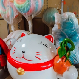 Tượng Trang Trí Mèo Thần Tài Composite 