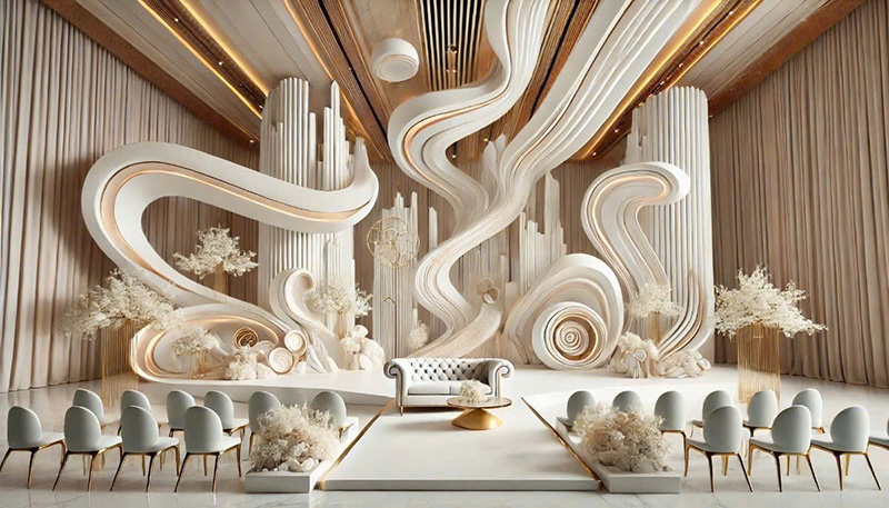 Mô hình mút xốp backdrop tiệc cưới