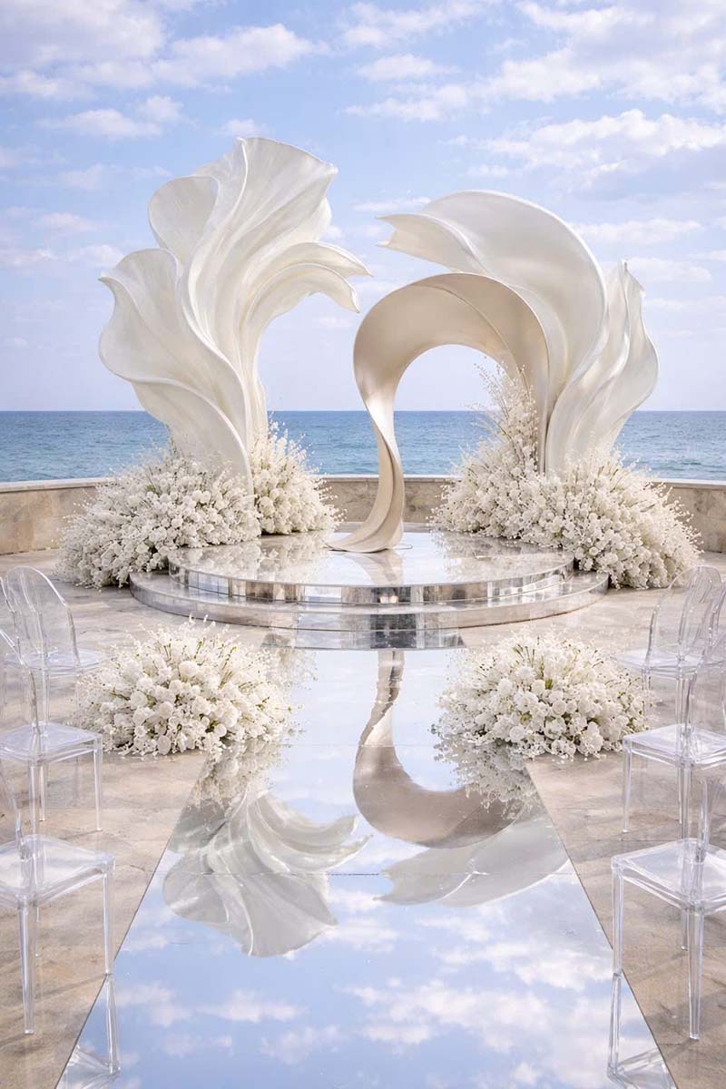 Backdrop cưới ngoài trời mút xốp composite