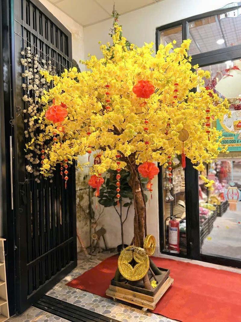 Mô hình cây mai vàng Tết mút xốp