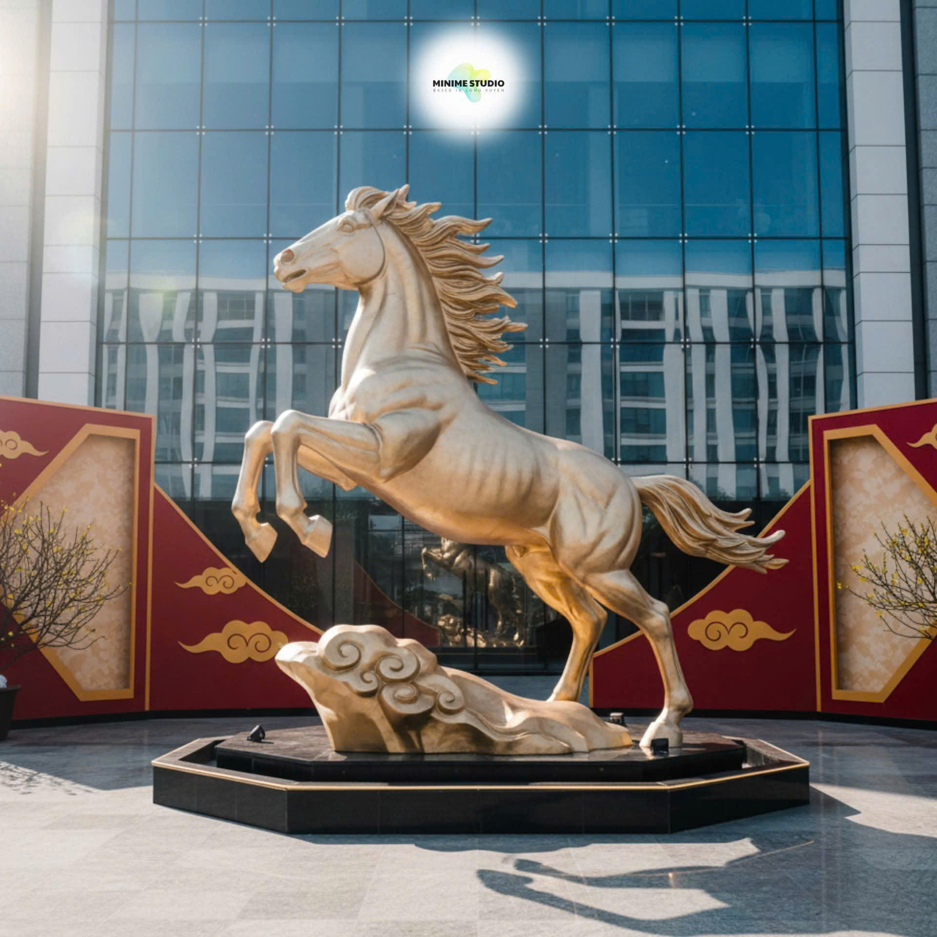 Tượng ngựa xốp phong cách truyền thống