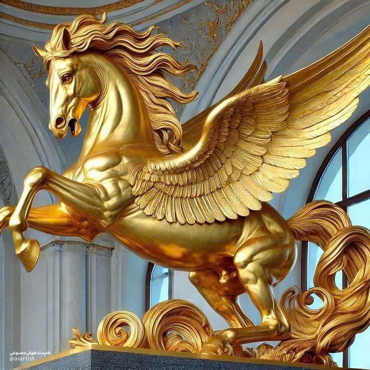 tuong-ngua-xop-ma-vang-trang-tri