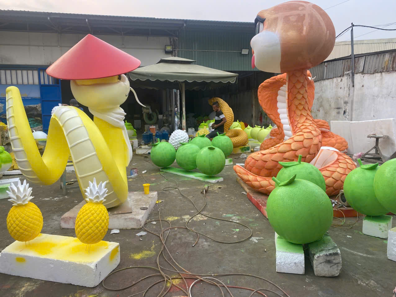 mô hình mút xốp trái cây khổng lồ